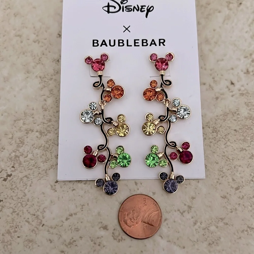 Disney x BAUBLEBAR Mickey Mouse Rhinestone Colorful Earrings New